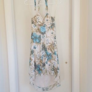 Ruby Rox Cream/ Floral Halter Dress